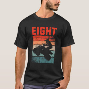 Camiseta Crianças 8º aniversário Quad Driver Retro ATV 4x4 