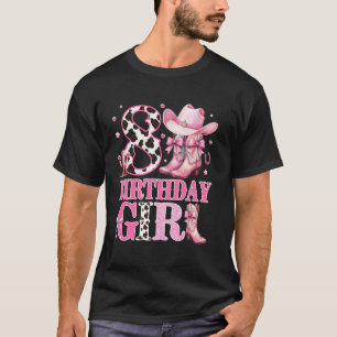 Camiseta Crianças 8º Aniversário Rapariga Rodeo Ocidental N