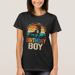 Camiseta Crianças 8 aniversários Dinossauro de 8 anos