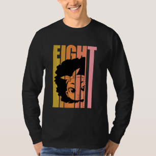 Camiseta Crianças 8 Hoje Menina Negra Rainha Retro 8º Cabel