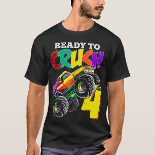 Camiseta Crianças 9º Aniversário Caminhão Monstro de 9 Anos