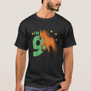 Camiseta Crianças 9º Aniversário Cavalo Nove Anos Ir