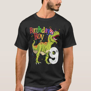 Camiseta Crianças 9º Aniversário Dinossauros Rawr I m 9 Din