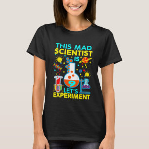 Camiseta Crianças 9º Aniversário Este Cientista Louco Tem 9