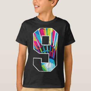 Camiseta Crianças 9º Aniversário Garoto Dminton Player Dmin