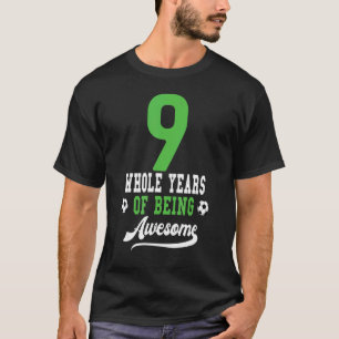 Camiseta Crianças 9º aniversário para jogadores de meninos