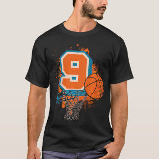 Camiseta Crianças 9º Jogador de Basquete de Menino de Anive