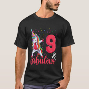 Camiseta Crianças 9 e roupas fabulosas de aniversário, garo