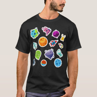 Camiseta Crianças a cores de planetas