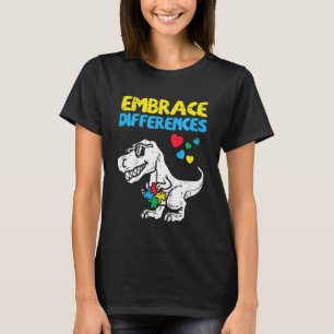 Camiseta Crianças Abraçam Diferenças Dino Meninos Toddler A