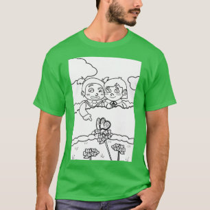 Camiseta Crianças acham borboleta como livros coloridos