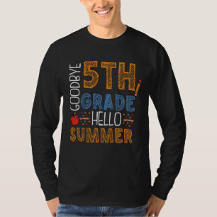 Camiseta Crianças Adeus 5, Grau Alô, Verão, 5º ano