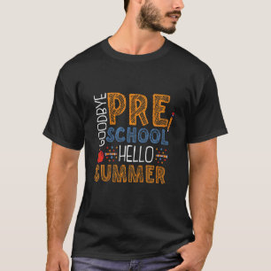 Camiseta Crianças Adeus Pré-Escolas Olá Verão Pré K Graduad