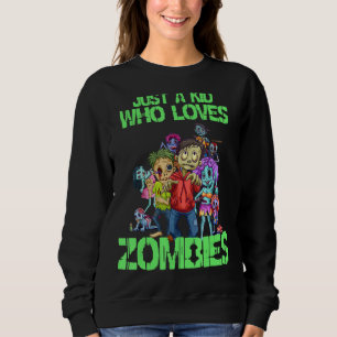 Camiseta Crianças Adora Zombies Engraçados Zombie Halloween