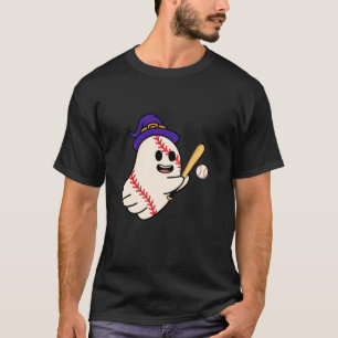 Camiseta Crianças Adultos Baseball Ghost Witat Halloween Co