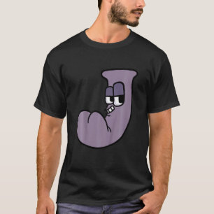 Camiseta Crianças Alfabeto Lorde J villain legal Letra Alfa