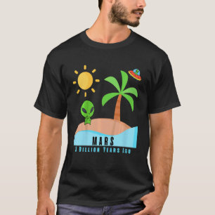Camiseta Crianças Alienígena de praia Marte há 3 bilhões de