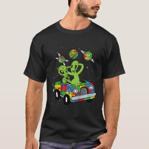 Camiseta Crianças Alienígena Espaço Autismo Sensibilização