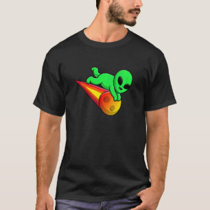 Camiseta Crianças Alienígenas bonitas voando com a pedra me