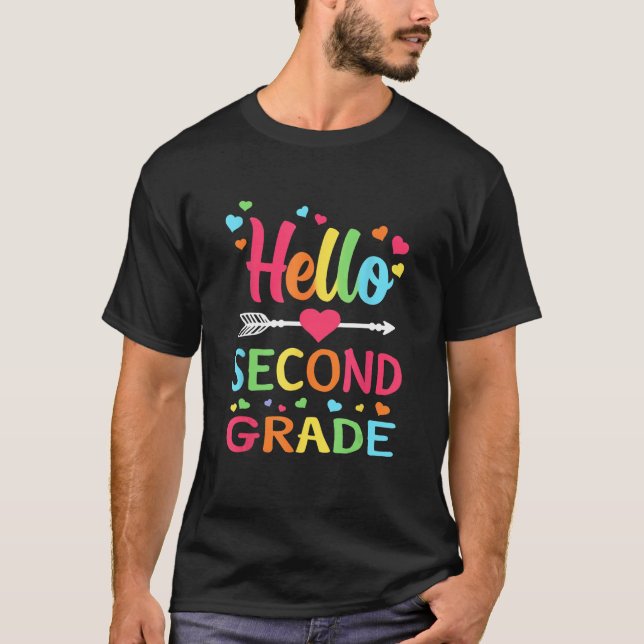 Camiseta Crianças Alô 2º Grau De segundo Da Equipe De Volta (Frente)