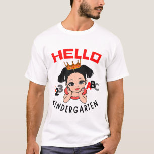 Camiseta Crianças Alô Jardim de Infância ABC Princesa 123 T