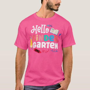 Camiseta Crianças Alô Jardim de Infância Primeiro Dia do Ja