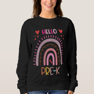 Camiseta Crianças Alô Pré K Arco-Íris Professores De Volta
