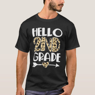 Camiseta Crianças Alô Segundo Padrão de Impressão Leopard 2