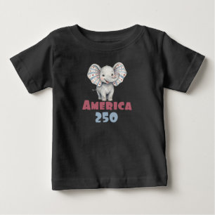 Camiseta Crianças América 250, Elefante Patriótico