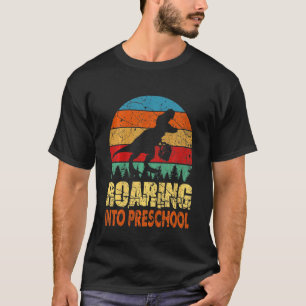 Camiseta Crianças Andando Para O Dinossauro Pré-Escolar Ant