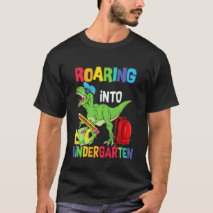 Camiseta Crianças Andando Para O Jardim De Infância Rex Din