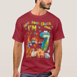 Camiseta Crianças Animais de 7 de Aniversário do Barnyard
