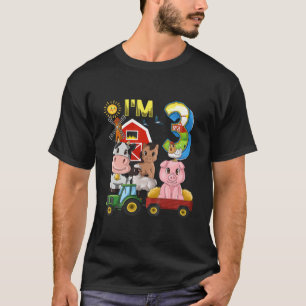 Camiseta Crianças Animais De Criação De Barnyard Trator