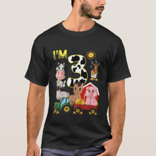 Camiseta Crianças Animais De Criação Trator aniversário de