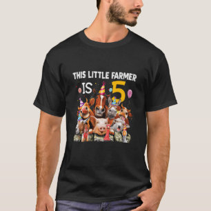 Camiseta Crianças Animais De Fazenda Cuja 5 De Aniversário