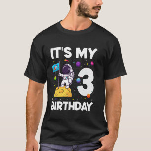 Camiseta Crianças aniversário de 3 anos astronauta 3 anos 3