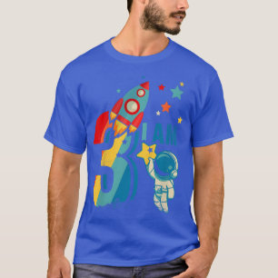 Camiseta Crianças aniversário de 3 anos Astronauta Espacial
