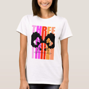 Camiseta Crianças aniversário de 3 anos Bonita Menina Negra