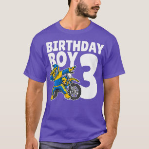 Camiseta Crianças aniversário de 3 anos Dabbing Motocross B