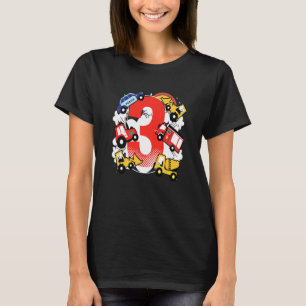 Camiseta Crianças aniversário de 3 anos De 3 Anos Com Firec
