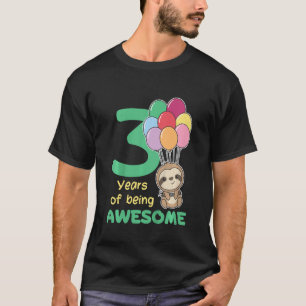 Camiseta Crianças aniversário de 3 anos de Lama Crianças de