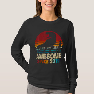 Camiseta Crianças aniversário de 3 anos Dinossaur Rex Incrí