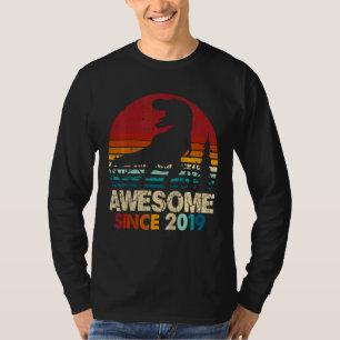 Camiseta Crianças aniversário de 3 anos Dinossaur Rex Incrí