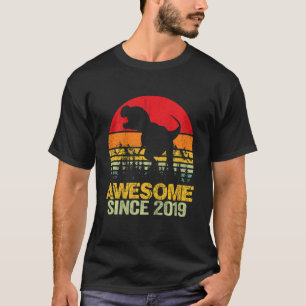 Camiseta Crianças aniversário de 3 anos Dinossauras Rex 3 A