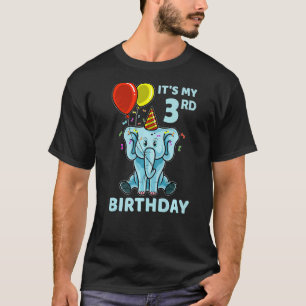 Camiseta Crianças aniversário de 3 anos Elefante É minha te