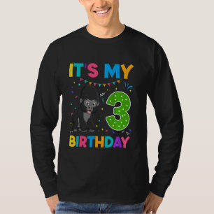 Camiseta Crianças aniversário de 3 anos Gorilla 3 anos Meni