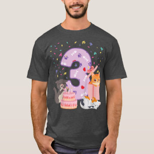 Camiseta Crianças aniversário de 3 anos Meninas Bonitas rou