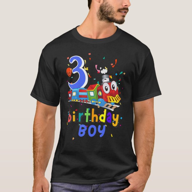 Camiseta Crianças, aniversário de 3 anos, rapazes, rapariga (Frente)