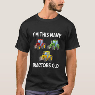 Camiseta Crianças aniversário de 3 anos, sou tantos Tratore