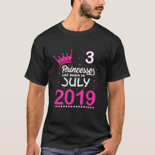 Camiseta Crianças aniversário de 3 anos Tee Pink Prensas Es
